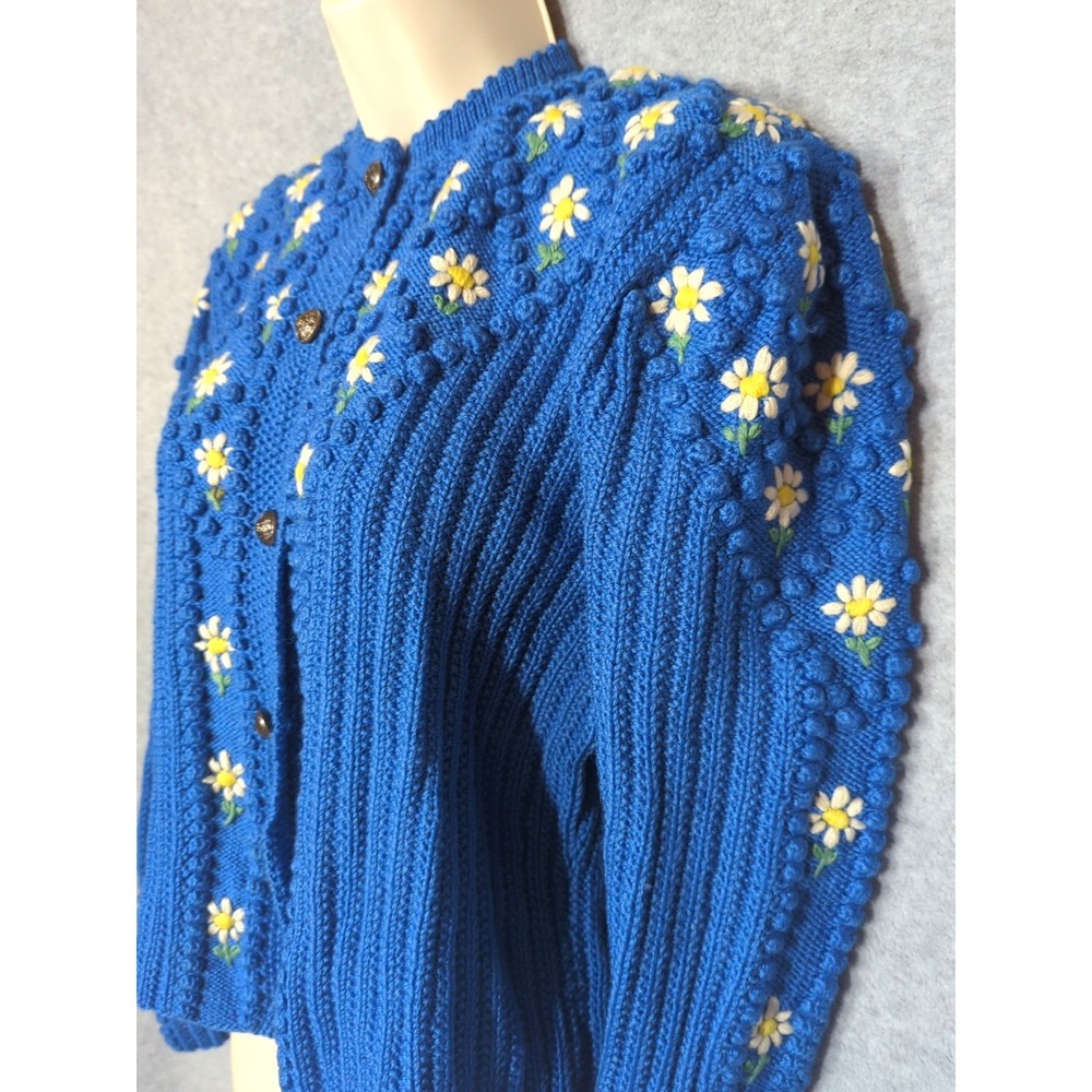 Rare Find Austrian Salzburg Vtg Cardigan Sweater M Wool Knit Franzi Mayer BEAUTY - Picture 6 of 10